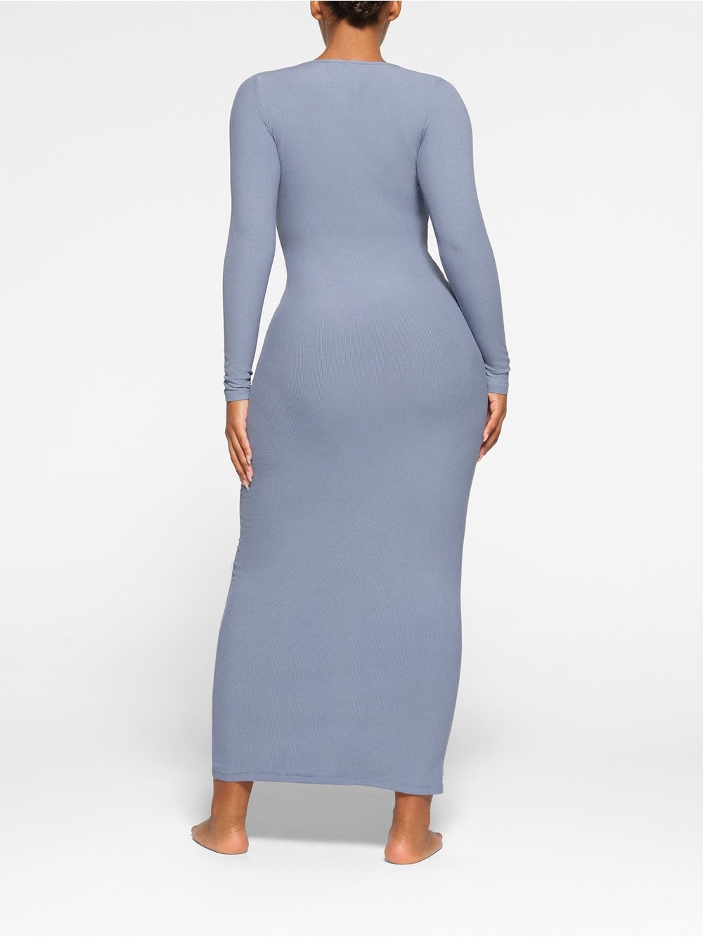 SKIMS soft lounge keyhole dress in slate - Picture 3 of 7